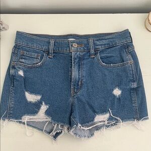 Old Navy Blue Distressed Jean Shorts